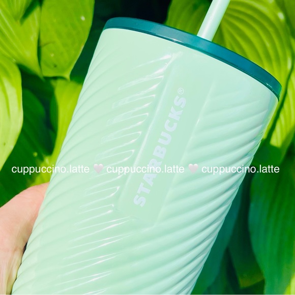 🤍NEW💚Starbucks 2023 ‘Diagonal Sage’ Green Textured Twist SS Tumbler - Picture 3 of 6